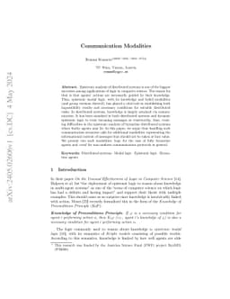 Communication Modalities
