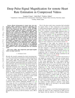 Deep Pulse-Signal Magnification for remote Heart Rate Estimation in
  Compressed Videos