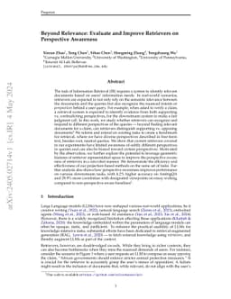 Beyond Relevance: Evaluate and Improve Retrievers on Perspective
  Awareness