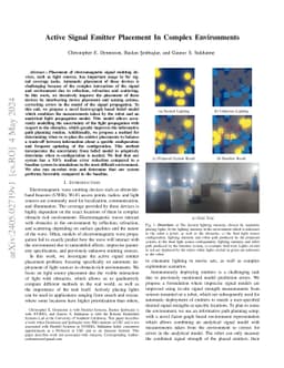 Active Signal Emitter Placement In Complex Environments