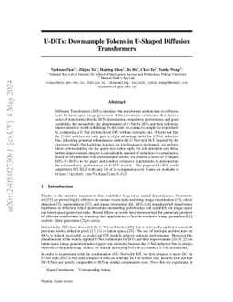 U-DiTs: Downsample Tokens in U-Shaped Diffusion Transformers