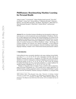 PhilHumans: Benchmarking Machine Learning for Personal Health
