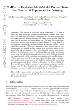 MMEarth: Exploring Multi-Modal Pretext Tasks For Geospatial
  Representation Learning