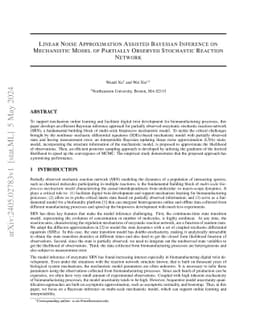 Linear Noise Approximation Assisted Bayesian Inference on Mechanistic
  Model of Partially Observed Stochastic Reaction Network
