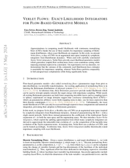 Verlet Flows: Exact-Likelihood Integrators for Flow-Based Generative
  Models