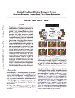Residual-Conditioned Optimal Transport: Towards Structure-Preserving
  Unpaired and Paired Image Restoration