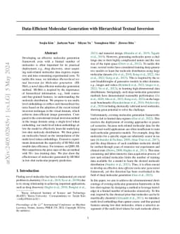Data-Efficient Molecular Generation with Hierarchical Textual Inversion