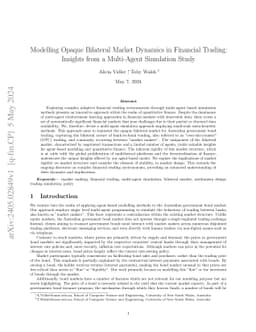 Modelling Opaque Bilateral Market Dynamics in Financial Trading:
  Insights from a Multi-Agent Simulation Study