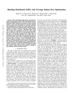 Blending Distributed NeRFs with Tri-stage Robust Pose Optimization