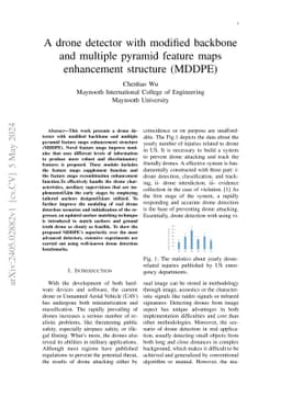 A drone detector with modified backbone and multiple pyramid featuremaps
  enhancement structure (MDDPE)