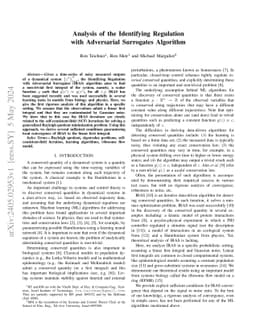Analysis of the Identifying Regulation with Adversarial Surrogates
  Algorithm