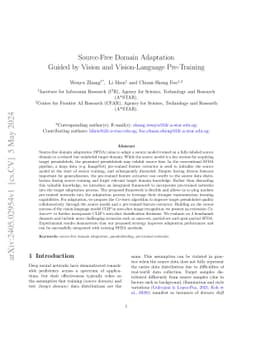 Source-Free Domain Adaptation Guided by Vision and Vision-Language
  Pre-Training