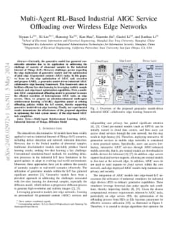 Multi-Agent RL-Based Industrial AIGC Service Offloading over Wireless
  Edge Networks