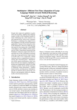 MedAdapter: Efficient Test-Time Adaptation of Large Language Models
  towards Medical Reasoning