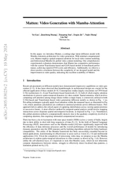 Matten: Video Generation with Mamba-Attention