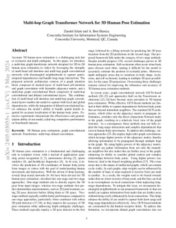 Multi-hop graph transformer network for 3D human pose estimation