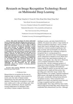 Research on Image Recognition Technology Based on Multimodal Deep
  Learning