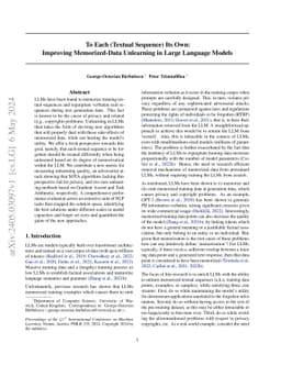 To Each (Textual Sequence) Its Own: Improving Memorized-Data Unlearning
  in Large Language Models