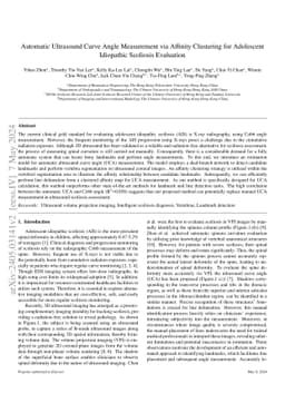 Automatic Ultrasound Curve Angle Measurement via Affinity Clustering for
  Adolescent Idiopathic Scoliosis Evaluation