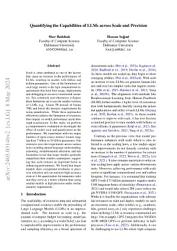 Quantifying the Capabilities of LLMs across Scale and Precision