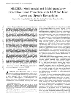 MMGER: Multi-modal and Multi-granularity Generative Error Correction
  with LLM for Joint Accent and Speech Recognition