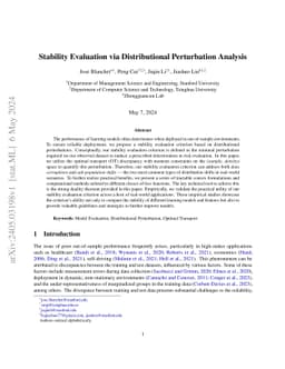 Stability Evaluation via Distributional Perturbation Analysis