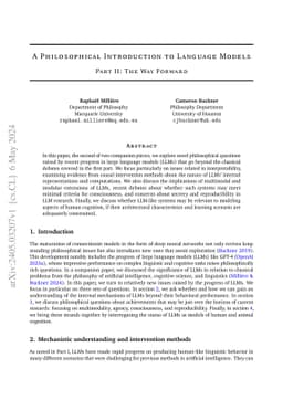 A Philosophical Introduction to Language Models - Part II: The Way
  Forward
