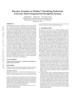 Elevator, Escalator or Neither? Classifying Pedestrian Conveyor State
  Using Inertial Navigation System