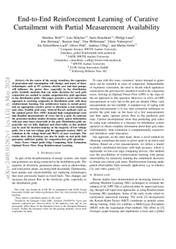 End-to-End Reinforcement Learning of Curative Curtailment with Partial
  Measurement Availability