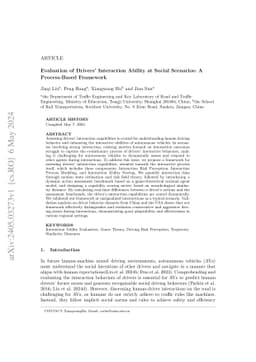Evaluation of Drivers' Interaction Ability at Social Scenarios: A
  Process-Based Framework