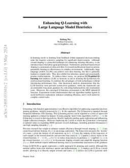 Enhancing Q-Learning with Large Language Model Heuristics