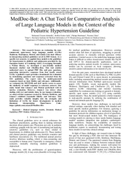 MedDoc-Bot: A Chat Tool for Comparative Analysis of Large Language
  Models in the Context of the Pediatric Hypertension Guideline