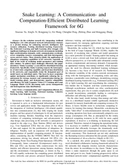 Snake Learning: A Communication- and Computation-Efficient Distributed Learning Framework for 6G