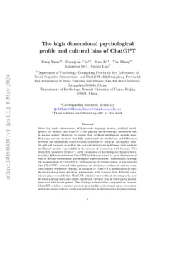 The high dimensional psychological profile and cultural bias of ChatGPT