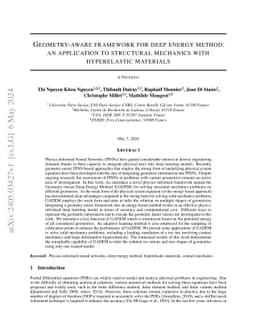 Geometry-aware framework for deep energy method: an application to
  structural mechanics with hyperelastic materials