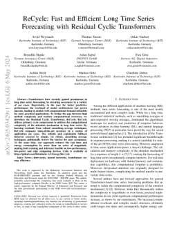 ReCycle: Fast and Efficient Long Time Series Forecasting with Residual
  Cyclic Transformers
