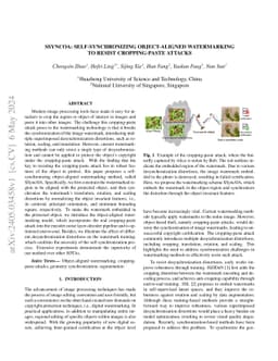 SSyncOA: Self-synchronizing Object-aligned Watermarking to Resist
  Cropping-paste Attacks