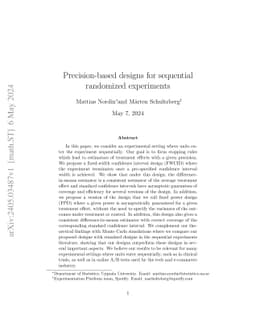 Precision-based designs for sequential randomized experiments