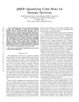 QBER: Quantifying Cyber Risks for Strategic Decisions