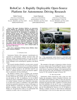 RoboCar: A Rapidly Deployable Open-Source Platform for Autonomous
  Driving Research