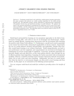 $ε$-Policy Gradient for Online Pricing