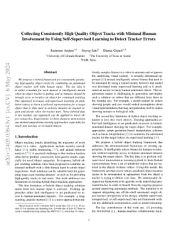 Collecting Consistently High Quality Object Tracks with Minimal Human
  Involvement by Using Self-Supervised Learning to Detect Tracker Errors