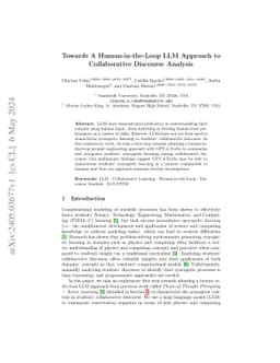 Towards A Human-in-the-Loop LLM Approach to Collaborative Discourse
  Analysis