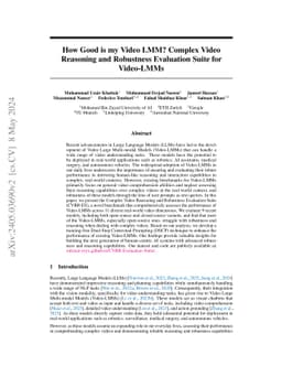 How Good is my Video LMM? Complex Video Reasoning and Robustness
  Evaluation Suite for Video-LMMs