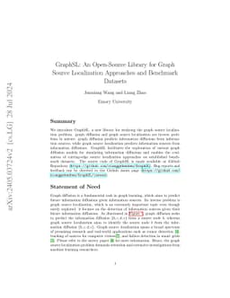 GraphSL: An Open-Source Library for Graph Source Localization Approaches
  and Benchmark Datasets