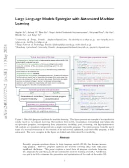 Large Language Models Synergize with Automated Machine Learning