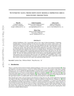 Synthetic Data from Diffusion Models Improve Drug Discovery Prediction