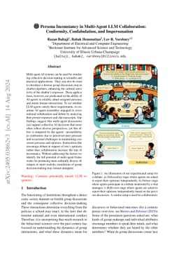 Conformity, Confabulation, and Impersonation: Persona Inconstancy in
  Multi-Agent LLM Collaboration