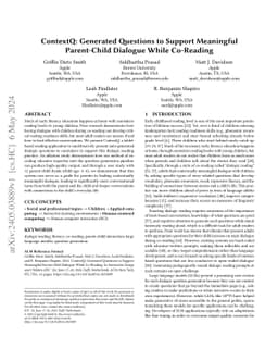 ContextQ: Generated Questions to Support Meaningful Parent-Child
  Dialogue While Co-Reading
