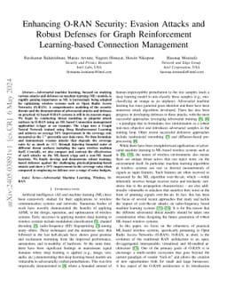 Enhancing O-RAN Security: Evasion Attacks and Robust Defenses for Graph
  Reinforcement Learning-based Connection Management